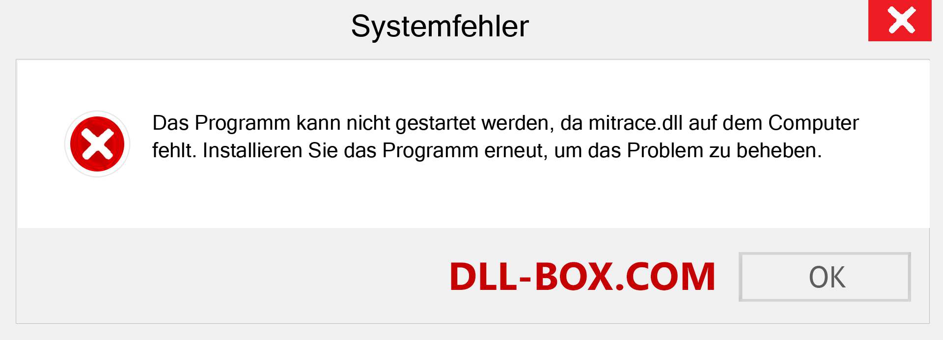 mitrace.dll-Datei fehlt?. Download für Windows 7, 8, 10 - Fix mitrace dll Missing Error unter Windows, Fotos, Bildern